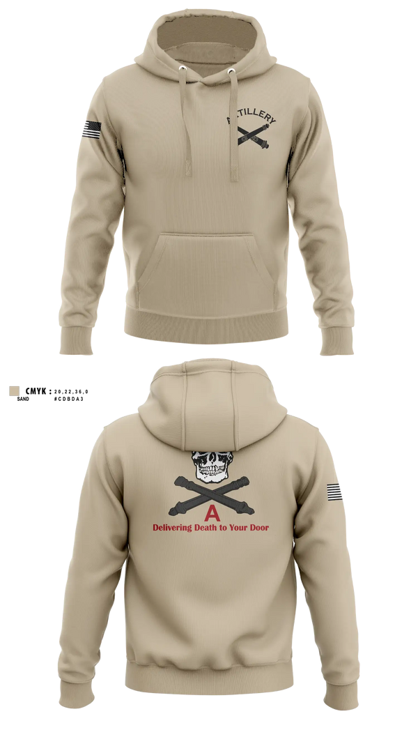 Hoodie, A Battery 1-134th Field Artillery, Army, Teamtime, Team time, sublimation, custom sports apparel, team uniforms, spirit wear, spiritwear, sports uniforms, custom shirts, team store, custom team store, fundraiser sports, apparel fundraiser