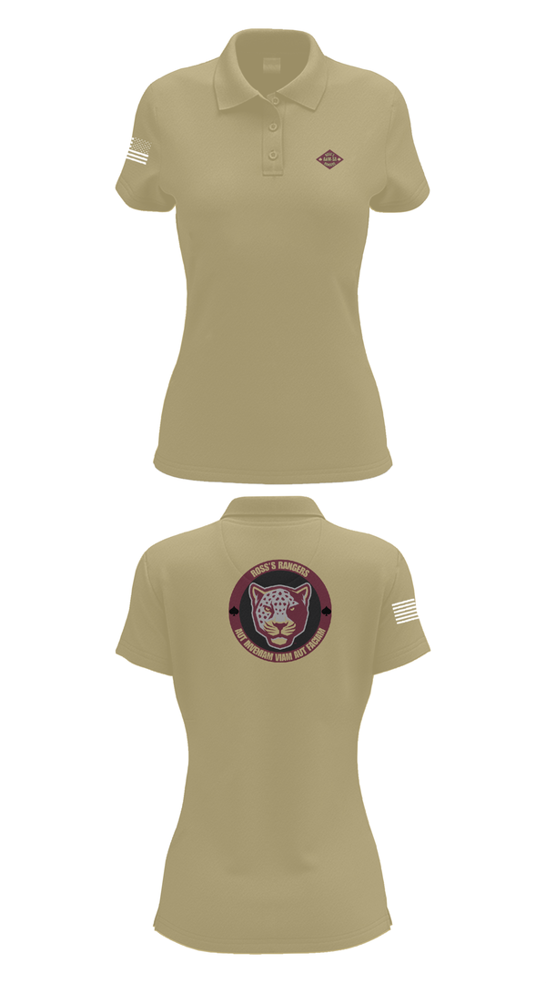 Womens Short Sleeve Performance Polo, Ross Rangers, Army, Teamtime, Team time, sublimation, custom sports apparel, team uniforms, spirit wear, spiritwear, sports uniforms, custom shirts, team store, custom team store, fundraiser sports, apparel fundraiser