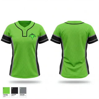 Two Button Softball Jersey, GSF Fireflies, Softball, Teamtime, Team time, sublimation, custom sports apparel, team uniforms, spirit wear, spiritwear, sports uniforms, custom shirts, team store, custom team store, fundraiser sports, apparel fundraiser