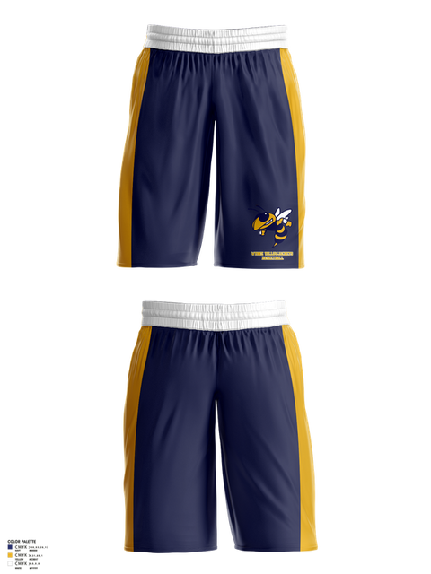 Mens Basketball Shorts, Wynne Yellowjackets, Men's Basketball, Teamtime, Team time, sublimation, custom sports apparel, team uniforms, spirit wear, spiritwear, sports uniforms, custom shirts, team store, custom team store, fundraiser sports, apparel fundraiser