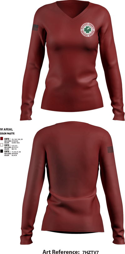 Bledsoe County Rescue Squad 83913637 Women's Long Sleeve V-neck Shirt - 2