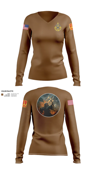 Womens Long Sleeve Vneck Shirt, HHB, 31st ADA BDE, , Teamtime, Team time, sublimation, custom sports apparel, team uniforms, spirit wear, spiritwear, sports uniforms, custom shirts, team store, custom team store, fundraiser sports, apparel fundraiser