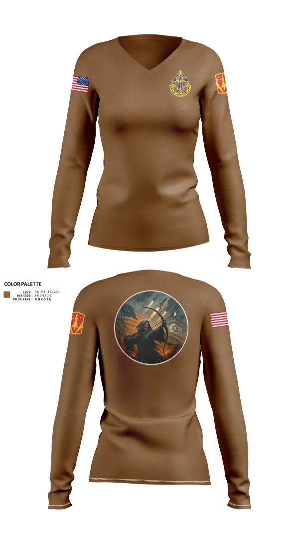 Womens Long Sleeve Vneck Shirt, HHB, 31st ADA BDE, , Teamtime, Team time, sublimation, custom sports apparel, team uniforms, spirit wear, spiritwear, sports uniforms, custom shirts, team store, custom team store, fundraiser sports, apparel fundraiser