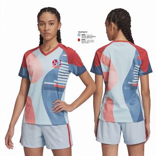 Womens Short Sleeve Vneck Shirt, Monterey Plainsmen Girls Soccer, Women's Soccer, Teamtime, Team time, sublimation, custom sports apparel, team uniforms, spirit wear, spiritwear, sports uniforms, custom shirts, team store, custom team store, fundraiser sports, apparel fundraiser