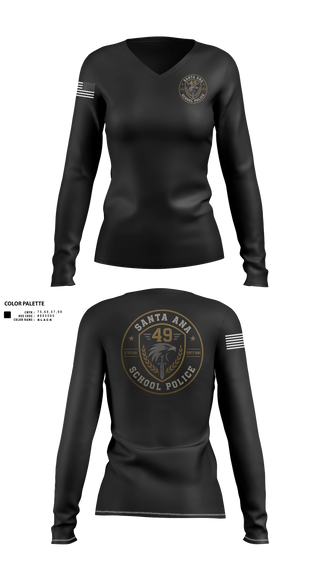 Womens Long Sleeve Vneck Shirt, SASPD, Police, Teamtime, Team time, sublimation, custom sports apparel, team uniforms, spirit wear, spiritwear, sports uniforms, custom shirts, team store, custom team store, fundraiser sports, apparel fundraiser