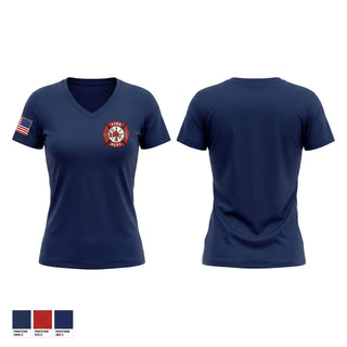 Womens Short Sleeve Vneck Shirt, Test one, Fire Department, Teamtime, Team time, sublimation, custom sports apparel, team uniforms, spirit wear, spiritwear, sports uniforms, custom shirts, team store, custom team store, fundraiser sports, apparel fundraiser