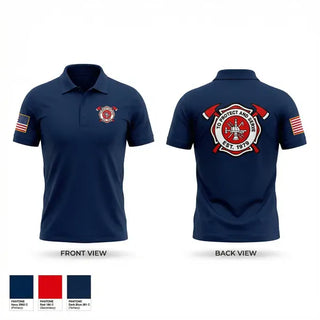 Short Sleeve Performance Polo, East Knox Supporter, Fire Department, Teamtime, Team time, sublimation, custom sports apparel, team uniforms, spirit wear, spiritwear, sports uniforms, custom shirts, team store, custom team store, fundraiser sports, apparel fundraiser