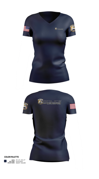 Womens Short Sleeve Vneck Shirt, Deming PD, Police, Teamtime, Team time, sublimation, custom sports apparel, team uniforms, spirit wear, spiritwear, sports uniforms, custom shirts, team store, custom team store, fundraiser sports, apparel fundraiser
