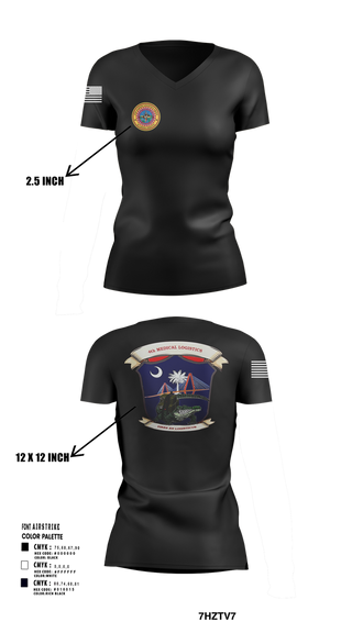 Womens Short Sleeve Vneck Shirt, 4th Medical Logistics, Marines, Teamtime, Team time, sublimation, custom sports apparel, team uniforms, spirit wear, spiritwear, sports uniforms, custom shirts, team store, custom team store, fundraiser sports, apparel fundraiser