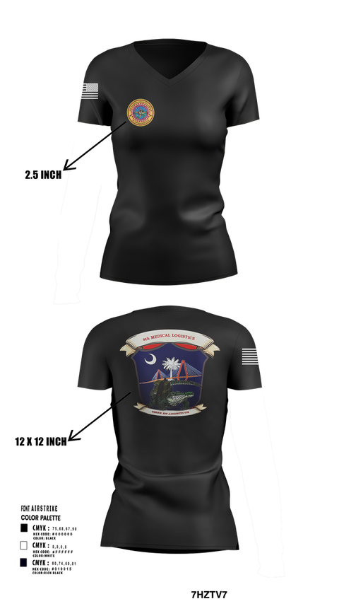 Womens Short Sleeve Vneck Shirt, 4th Medical Logistics, Marines, Teamtime, Team time, sublimation, custom sports apparel, team uniforms, spirit wear, spiritwear, sports uniforms, custom shirts, team store, custom team store, fundraiser sports, apparel fundraiser