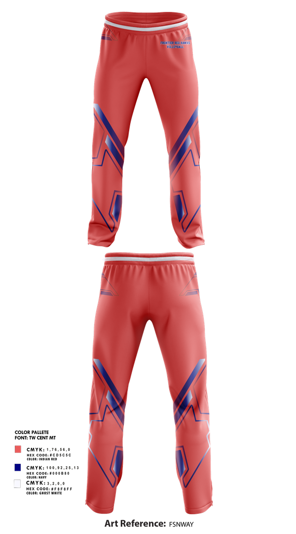 Sweatpants, Frontier Red Hawks, Women's Volleyball, Teamtime, Team time, sublimation, custom sports apparel, team uniforms, spirit wear, spiritwear, sports uniforms, custom shirts, team store, custom team store, fundraiser sports, apparel fundraiser
