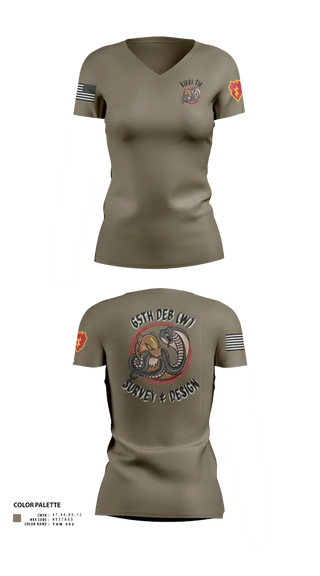Womens Short Sleeve Vneck Shirt, S&D, 65th DEB, Army, Teamtime, Team time, sublimation, custom sports apparel, team uniforms, spirit wear, spiritwear, sports uniforms, custom shirts, team store, custom team store, fundraiser sports, apparel fundraiser