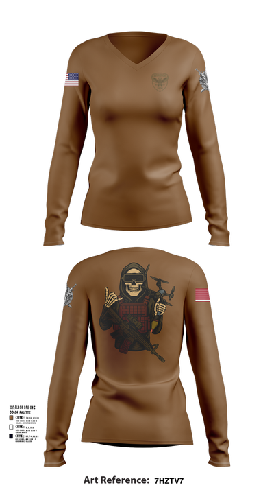 D Co. UAS Platoon 19451527 Women's Long Sleeve V-neck Shirt - 101