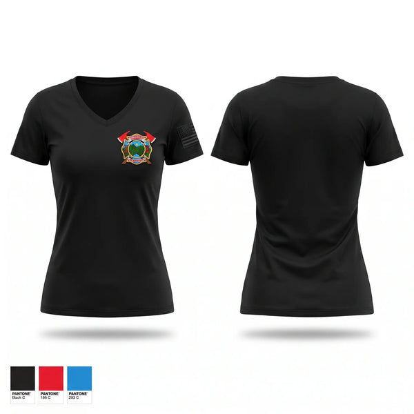 Womens Short Sleeve Vneck Shirt, Pittman center Volunteer fire department, Fire Department, Teamtime, Team time, sublimation, custom sports apparel, team uniforms, spirit wear, spiritwear, sports uniforms, custom shirts, team store, custom team store, fundraiser sports, apparel fundraiser