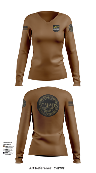 Womens Long Sleeve Vneck Shirt, E CO 169 AVN, National Guard, Teamtime, Team time, sublimation, custom sports apparel, team uniforms, spirit wear, spiritwear, sports uniforms, custom shirts, team store, custom team store, fundraiser sports, apparel fundraiser