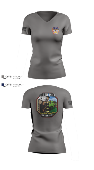 Womens Short Sleeve Vneck Shirt, City Of Greer FD, Fire Department, Teamtime, Team time, sublimation, custom sports apparel, team uniforms, spirit wear, spiritwear, sports uniforms, custom shirts, team store, custom team store, fundraiser sports, apparel fundraiser