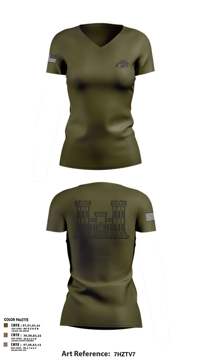 TCC 75907381 Women's Short Sleeve V-neck Shirt - 1