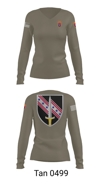 Womens Long Sleeve Vneck Shirt, 6/54th SFAB, National Guard, Teamtime, Team time, sublimation, custom sports apparel, team uniforms, spirit wear, spiritwear, sports uniforms, custom shirts, team store, custom team store, fundraiser sports, apparel fundraiser