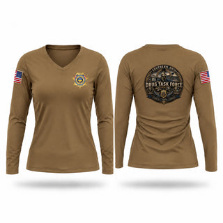 Womens Long Sleeve Vneck Shirt, Southern Ohio Drug Task Force, Police, Teamtime, Team time, sublimation, custom sports apparel, team uniforms, spirit wear, spiritwear, sports uniforms, custom shirts, team store, custom team store, fundraiser sports, apparel fundraiser