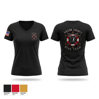 Womens Short Sleeve Vneck Shirt, Mason County Sheriffs Office Dive Team, Police, Teamtime, Team time, sublimation, custom sports apparel, team uniforms, spirit wear, spiritwear, sports uniforms, custom shirts, team store, custom team store, fundraiser sports, apparel fundraiser