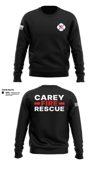 Crew Neck Sweatshirt, Carey Rural Fire & Rescue, Fire Department, Teamtime, Team time, sublimation, custom sports apparel, team uniforms, spirit wear, spiritwear, sports uniforms, custom shirts, team store, custom team store, fundraiser sports, apparel fundraiser