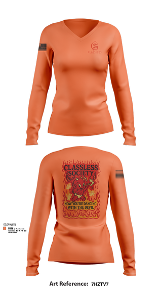 Womens Long Sleeve Vneck Shirt, Classless Society, , Teamtime, Team time, sublimation, custom sports apparel, team uniforms, spirit wear, spiritwear, sports uniforms, custom shirts, team store, custom team store, fundraiser sports, apparel fundraiser