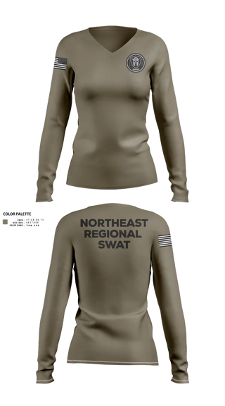 Womens Long Sleeve Vneck Shirt, Swat, , Teamtime, Team time, sublimation, custom sports apparel, team uniforms, spirit wear, spiritwear, sports uniforms, custom shirts, team store, custom team store, fundraiser sports, apparel fundraiser