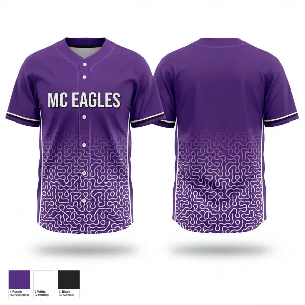Full Button Baseball Jersey, MC Eagles, Baseball, Teamtime, Team time, sublimation, custom sports apparel, team uniforms, spirit wear, spiritwear, sports uniforms, custom shirts, team store, custom team store, fundraiser sports, apparel fundraiser