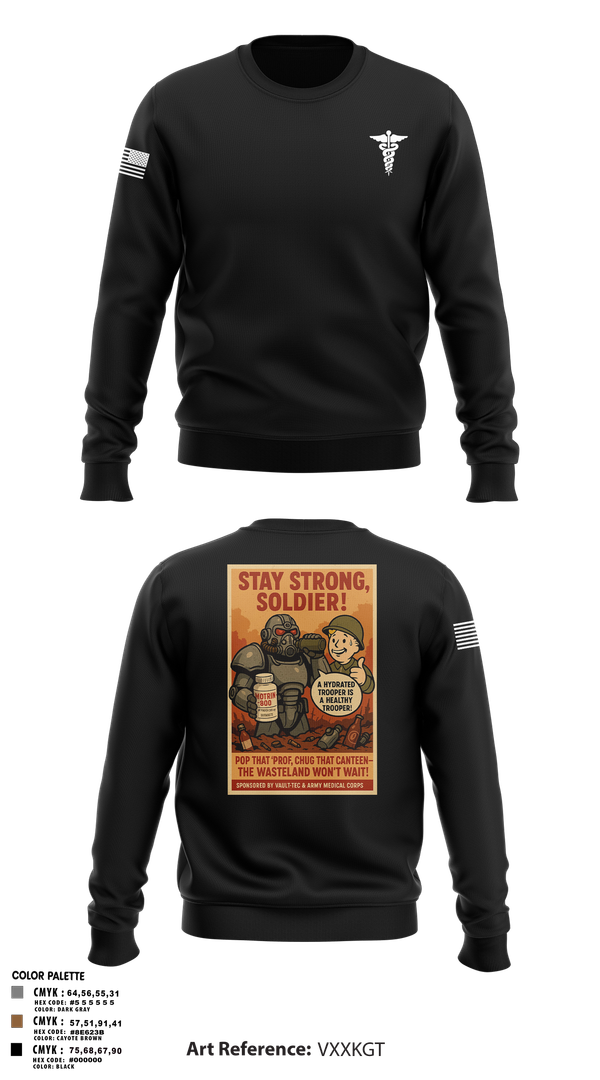 Crew Neck Sweatshirt, HHB 5-5 ADA Hippocratic Steel, Army, Teamtime, Team time, sublimation, custom sports apparel, team uniforms, spirit wear, spiritwear, sports uniforms, custom shirts, team store, custom team store, fundraiser sports, apparel fundraiser