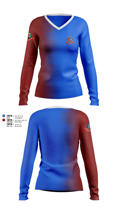 VP-SSP 95386869 Women's Long Sleeve V-neck Shirt - 1