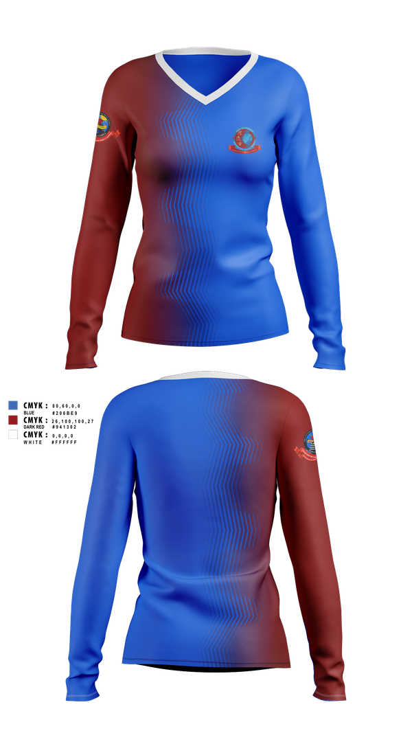 Womens Long Sleeve Vneck Shirt, VP-SSP, Track & Field, Teamtime, Team time, sublimation, custom sports apparel, team uniforms, spirit wear, spiritwear, sports uniforms, custom shirts, team store, custom team store, fundraiser sports, apparel fundraiser