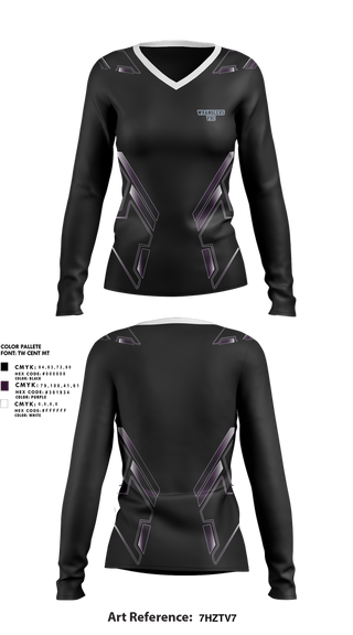 Womens Long Sleeve Vneck Shirt, Wranglers VBC, Women's Volleyball, Teamtime, Team time, sublimation, custom sports apparel, team uniforms, spirit wear, spiritwear, sports uniforms, custom shirts, team store, custom team store, fundraiser sports, apparel fundraiser