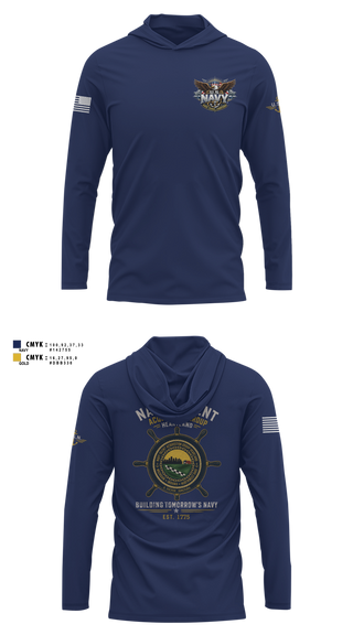 Long Sleeve Performance Shirt with hood, NTAG HEARTLAND 2026, Navy, Teamtime, Team time, sublimation, custom sports apparel, team uniforms, spirit wear, spiritwear, sports uniforms, custom shirts, team store, custom team store, fundraiser sports, apparel fundraiser