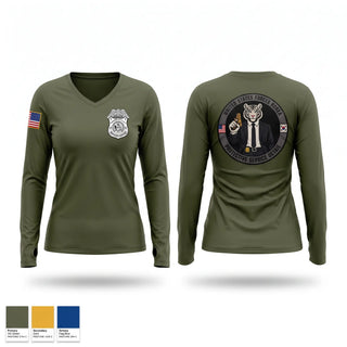 Womens Long Sleeve Vneck Shirt, USFK PSD, Army, Teamtime, Team time, sublimation, custom sports apparel, team uniforms, spirit wear, spiritwear, sports uniforms, custom shirts, team store, custom team store, fundraiser sports, apparel fundraiser