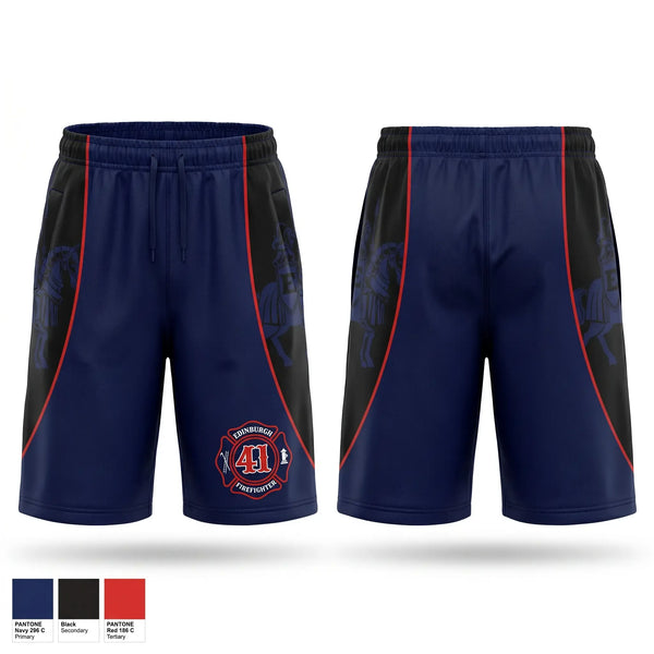 Athletic Shorts With Pockets, Edinburgh Fire & Rescue, Fire Department, Teamtime, Team time, sublimation, custom sports apparel, team uniforms, spirit wear, spiritwear, sports uniforms, custom shirts, team store, custom team store, fundraiser sports, apparel fundraiser