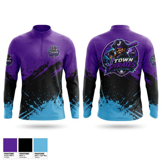 Quarter Zip Jacket, J-Town Pirates, Baseball, Teamtime, Team time, sublimation, custom sports apparel, team uniforms, spirit wear, spiritwear, sports uniforms, custom shirts, team store, custom team store, fundraiser sports, apparel fundraiser