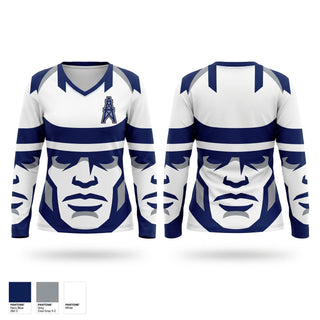 Womens Long Sleeve Vneck Shirt, Bakersfield High School, Cross Country, Teamtime, Team time, sublimation, custom sports apparel, team uniforms, spirit wear, spiritwear, sports uniforms, custom shirts, team store, custom team store, fundraiser sports, apparel fundraiser
