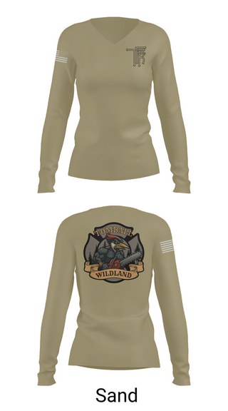 Womens Long Sleeve Vneck Shirt, Tomball Wildland, , Teamtime, Team time, sublimation, custom sports apparel, team uniforms, spirit wear, spiritwear, sports uniforms, custom shirts, team store, custom team store, fundraiser sports, apparel fundraiser