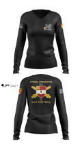 2nd Battalion 82nd Field Artillery “Steel Dragon” 56228393 Women's Long Sleeve V-neck Shirt - 4