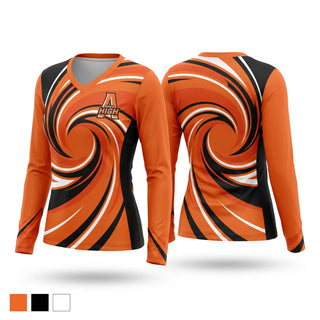 Womens Long Sleeve Vneck Shirt, Ames Little Cyclones, Men's Basketball, Teamtime, Team time, sublimation, custom sports apparel, team uniforms, spirit wear, spiritwear, sports uniforms, custom shirts, team store, custom team store, fundraiser sports, apparel fundraiser