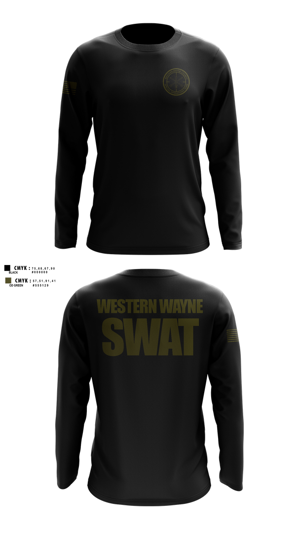 Long Sleeve Performance Shirt, Western Wayne SWAT Snipers, Police, Teamtime, Team time, sublimation, custom sports apparel, team uniforms, spirit wear, spiritwear, sports uniforms, custom shirts, team store, custom team store, fundraiser sports, apparel fundraiser