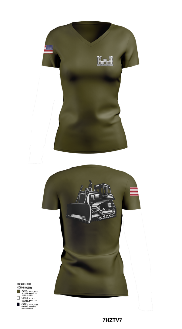 Womens Short Sleeve Vneck Shirt, A co 229th Heavy, , Teamtime, Team time, sublimation, custom sports apparel, team uniforms, spirit wear, spiritwear, sports uniforms, custom shirts, team store, custom team store, fundraiser sports, apparel fundraiser