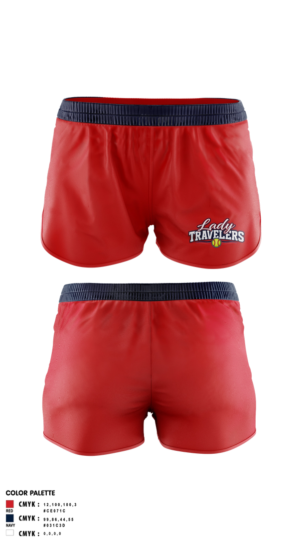 Womens Shorts, Lady Travelers, Softball, Teamtime, Team time, sublimation, custom sports apparel, team uniforms, spirit wear, spiritwear, sports uniforms, custom shirts, team store, custom team store, fundraiser sports, apparel fundraiser