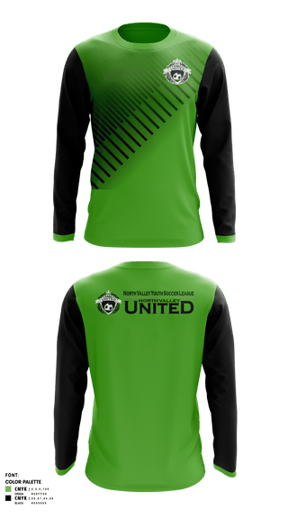 Long Sleeve Performance Shirt, North Valley Youth Soccer League, Men's Soccer, Teamtime, Team time, sublimation, custom sports apparel, team uniforms, spirit wear, spiritwear, sports uniforms, custom shirts, team store, custom team store, fundraiser sports, apparel fundraiser
