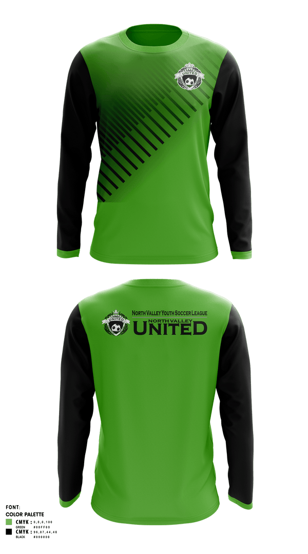 Long Sleeve Performance Shirt, North Valley Youth Soccer League, Men's Soccer, Teamtime, Team time, sublimation, custom sports apparel, team uniforms, spirit wear, spiritwear, sports uniforms, custom shirts, team store, custom team store, fundraiser sports, apparel fundraiser