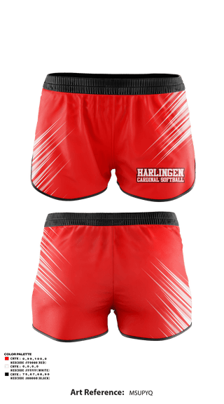 Track Shorts, Harlingen Cardinal Softball, Softball, Teamtime, Team time, sublimation, custom sports apparel, team uniforms, spirit wear, spiritwear, sports uniforms, custom shirts, team store, custom team store, fundraiser sports, apparel fundraiser