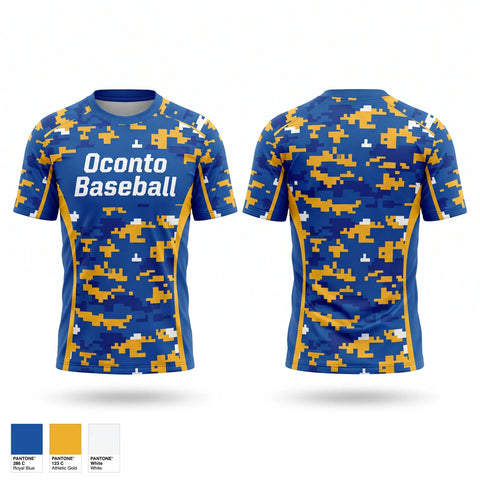 Soft Poly Tee Cotton Like Feel, Oconto Baseball, Baseball, Teamtime, Team time, sublimation, custom sports apparel, team uniforms, spirit wear, spiritwear, sports uniforms, custom shirts, team store, custom team store, fundraiser sports, apparel fundraiser