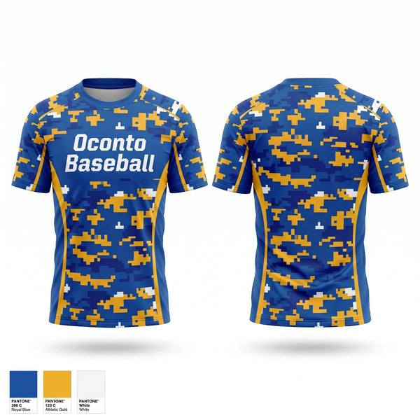 Soft Poly Tee Cotton Like Feel, Oconto Baseball, Baseball, Teamtime, Team time, sublimation, custom sports apparel, team uniforms, spirit wear, spiritwear, sports uniforms, custom shirts, team store, custom team store, fundraiser sports, apparel fundraiser
