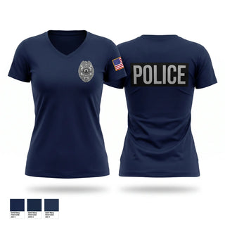 Womens Short Sleeve Vneck Shirt, Lincoln Police Department, Police, Teamtime, Team time, sublimation, custom sports apparel, team uniforms, spirit wear, spiritwear, sports uniforms, custom shirts, team store, custom team store, fundraiser sports, apparel fundraiser