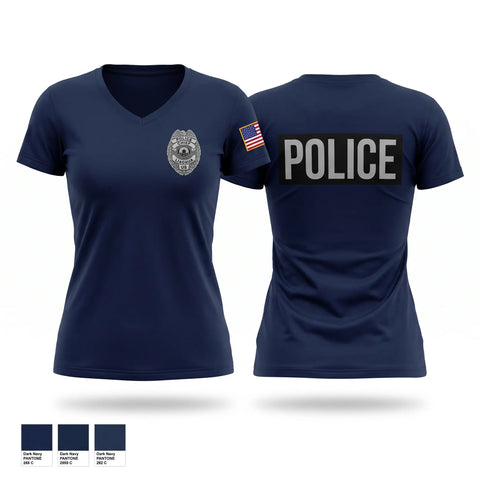 Womens Short Sleeve Vneck Shirt, Lincoln Police Department, Police, Teamtime, Team time, sublimation, custom sports apparel, team uniforms, spirit wear, spiritwear, sports uniforms, custom shirts, team store, custom team store, fundraiser sports, apparel fundraiser